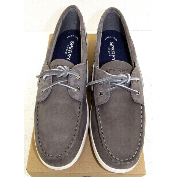 Womens Sperry Coastfish 2-Eye Grey Leather Cheetah Slip On Boot Shoes - 12 - NEW - Picture 2 of 6